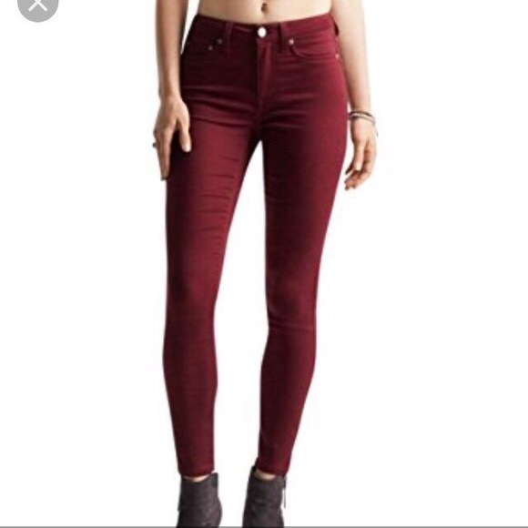 Aeropostale Denim - Lola Jegging Skinny Jeans, Wax Coated Burgundy